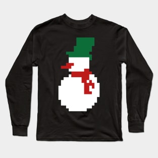 Snowman Pixel Art Long Sleeve T-Shirt